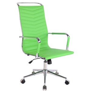 Silla de Oficina SIGRID, Respaldo Alto, en Piel Negro
