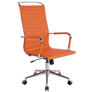 Silla de Oficina SIGRID, Respaldo Alto, en Piel Negro