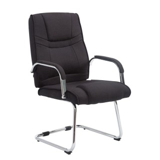 Silla de confidente DENVER TELA, estructura metálica, en color negro