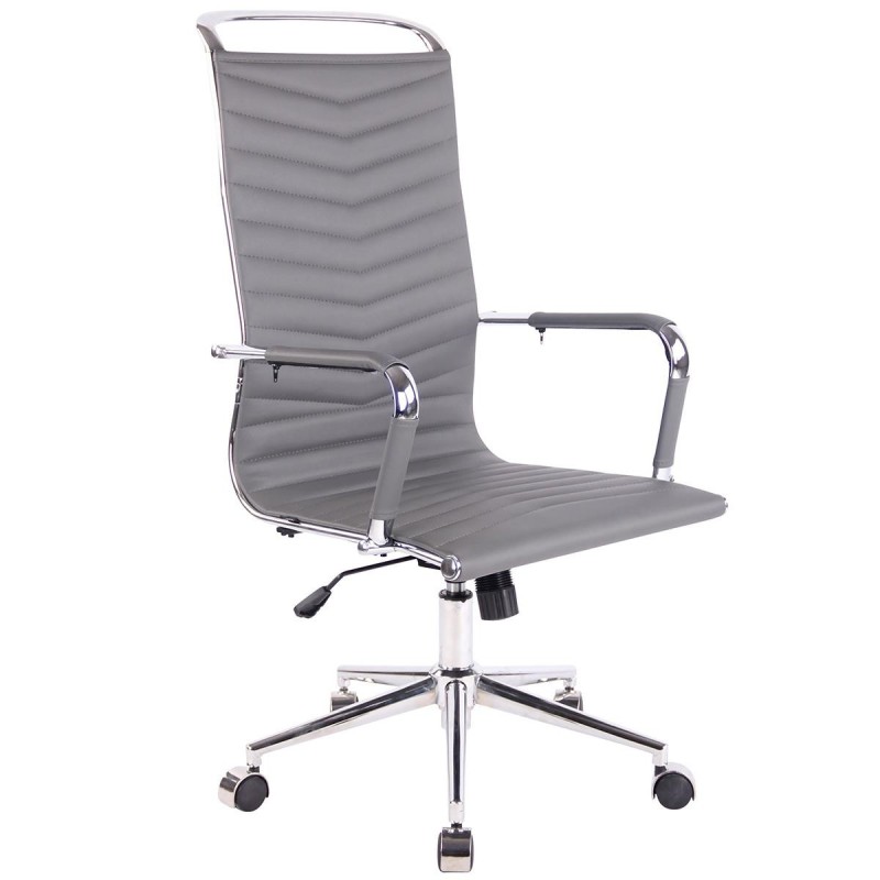Silla de Oficina SIGRID, Respaldo Alto, en Piel Negro