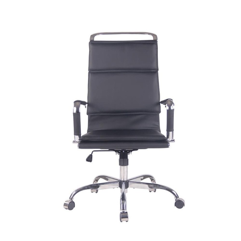 Silla de Oficina QUEBEC, en Piel, Color Negro