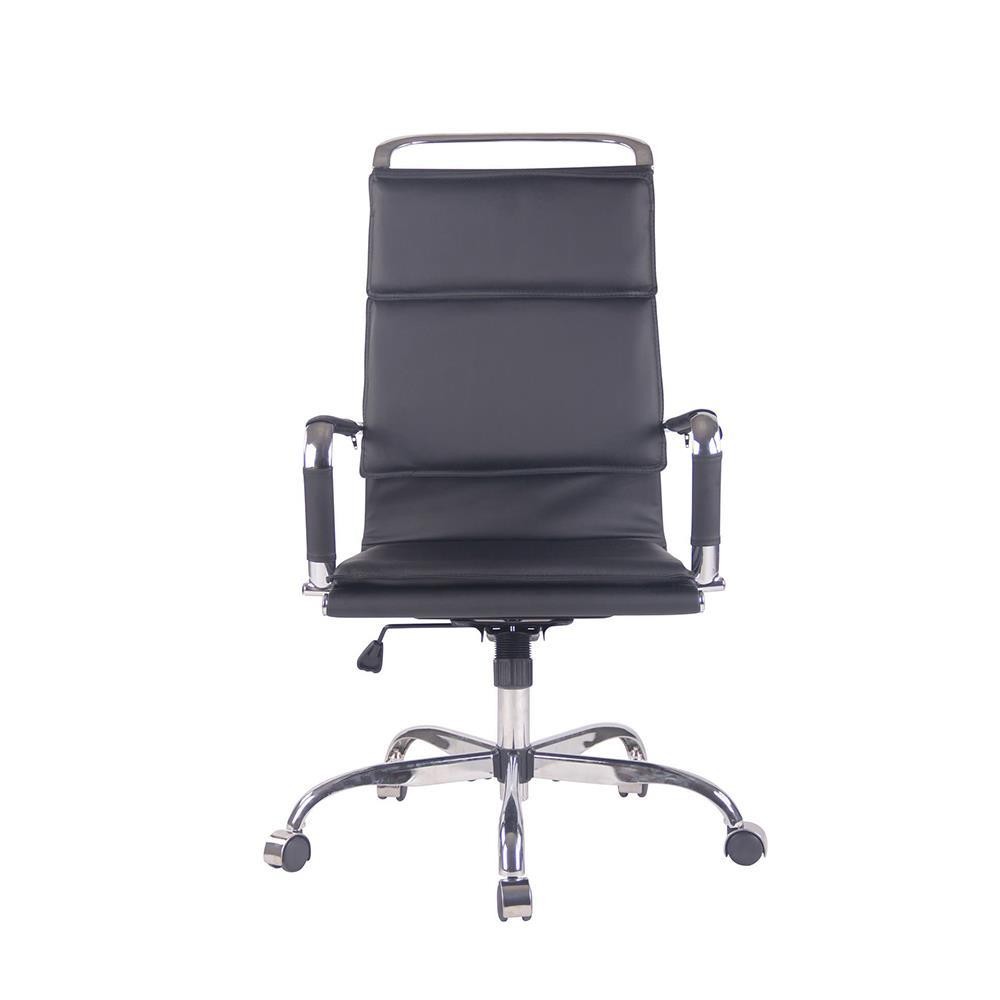 Silla de Oficina QUEBEC, Elegante y Confortable, en Piel Negra