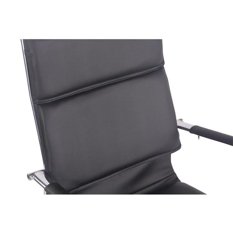 Silla de Oficina QUEBEC, en Piel, Color Negro