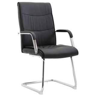 Silla de Confidente RUNA en Piel Negra