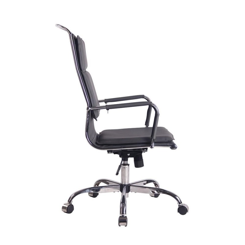 Silla de Oficina QUEBEC, en Piel, Color Negro