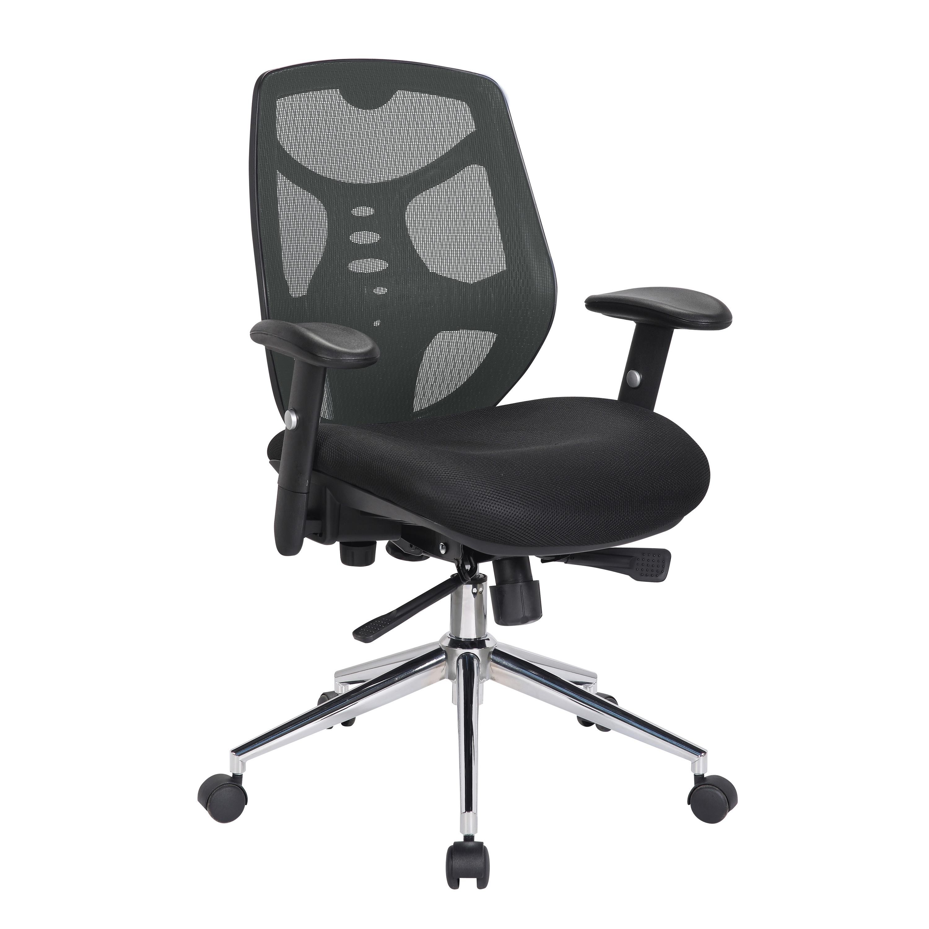 Silla Ergonómica MANTRA, Espectacular Respaldo, Brazos Regulables, Uso 8H, En Negro
