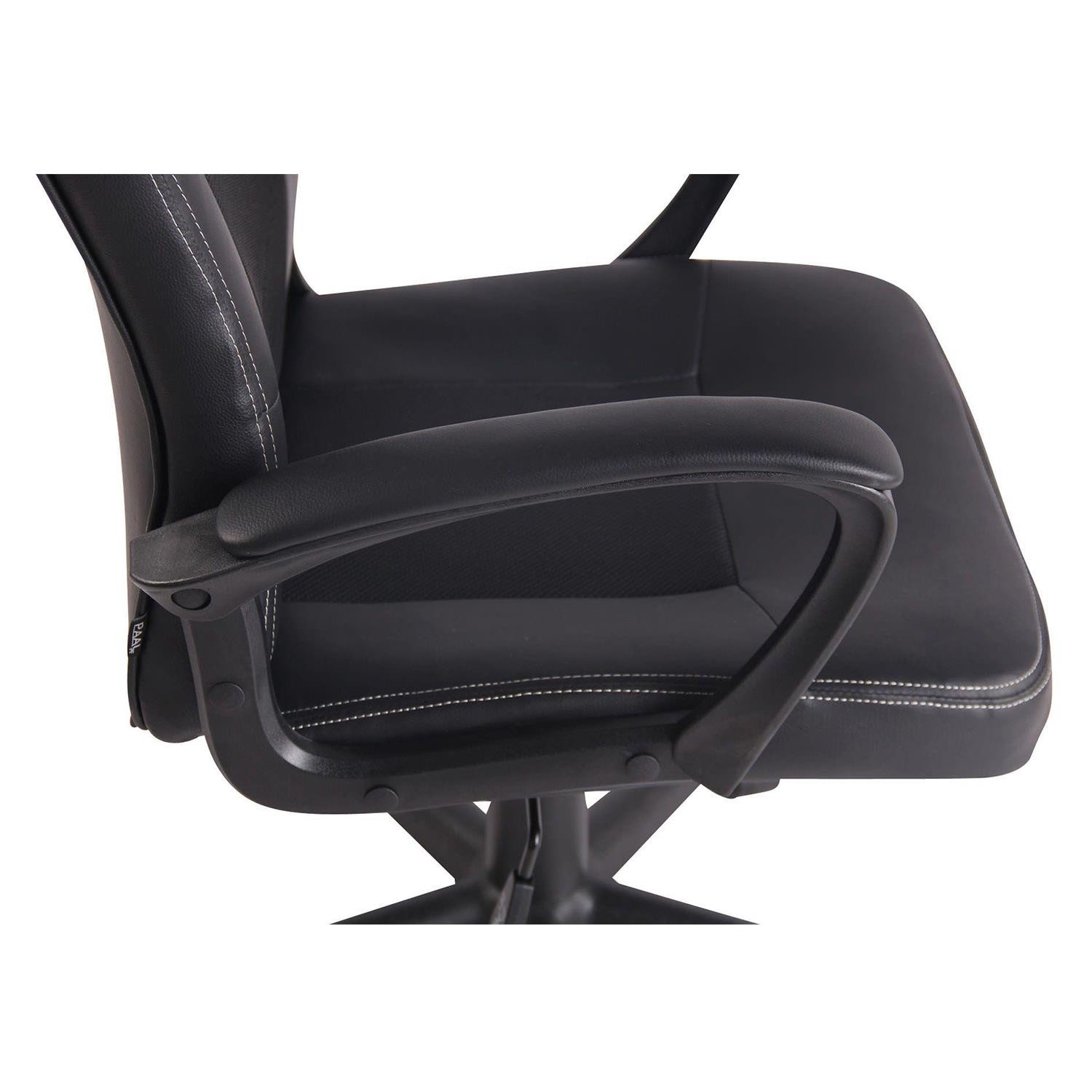 Silla Gaming XENON, Diseño Deportivo, Tapizada en Piel, Color Negro