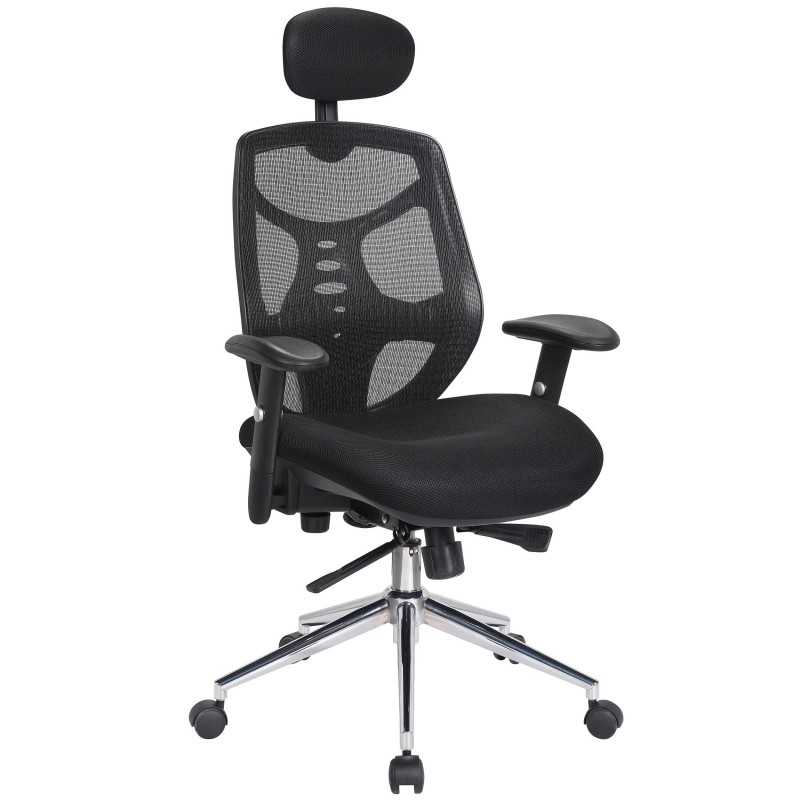 Silla de Oficina Ergonomica, MANTRA, reposacabezas, negro