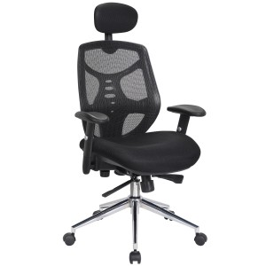 Silla de Oficina Ergonomica, MANTRA, reposacabezas, negro