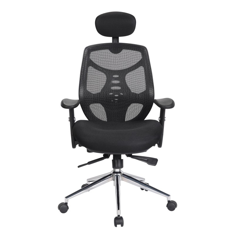 Silla de Oficina Ergonomica, MANTRA, reposacabezas, negro