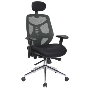 Silla de Oficina Ergonomica, MANTRA, reposacabezas, negro