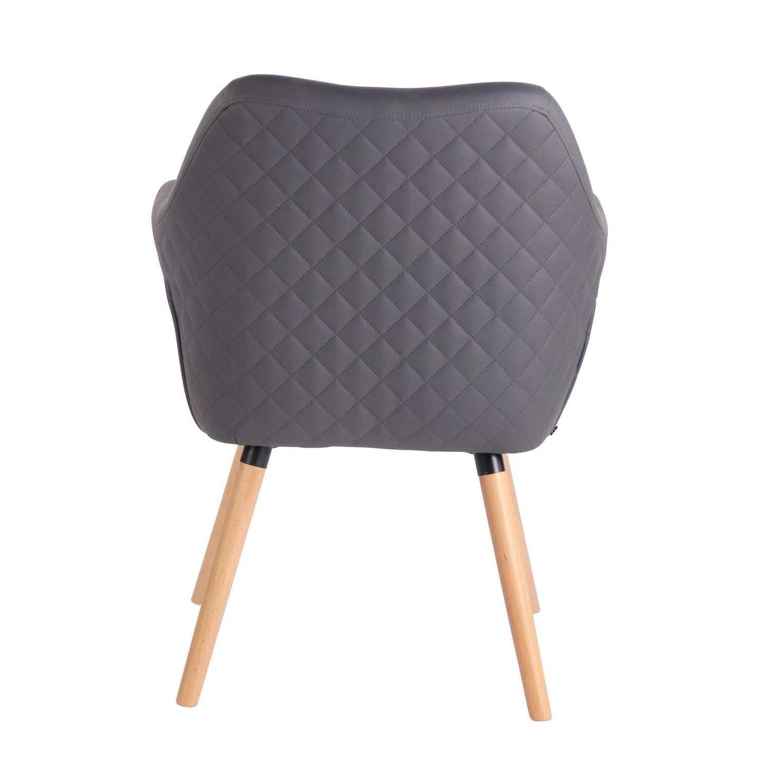 Silla de Confidente BASILEA, Exclusivo Diseño con Costuras, Patas Haya y Piel Negra