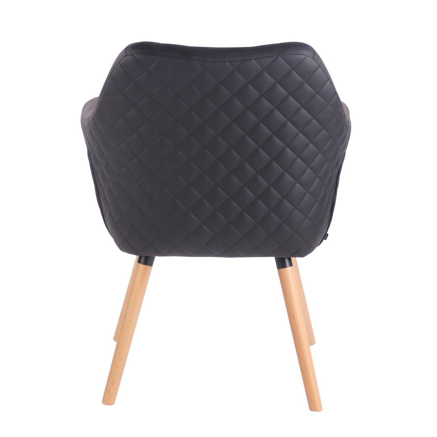 Silla de Confidente BASILEA, Exclusivo Diseño con Costuras, Patas Haya y Piel Negra