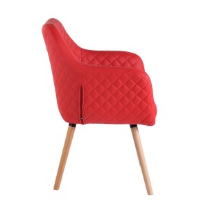 Silla de Confidente BASILEA, Patas Haya, en Piel Negra