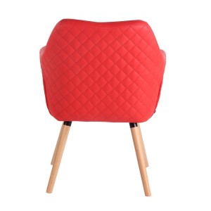 Silla de Confidente BASILEA, Patas Haya, en Piel Negra