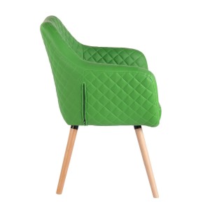Silla de Confidente BASILEA, Patas Haya, en Piel Negra