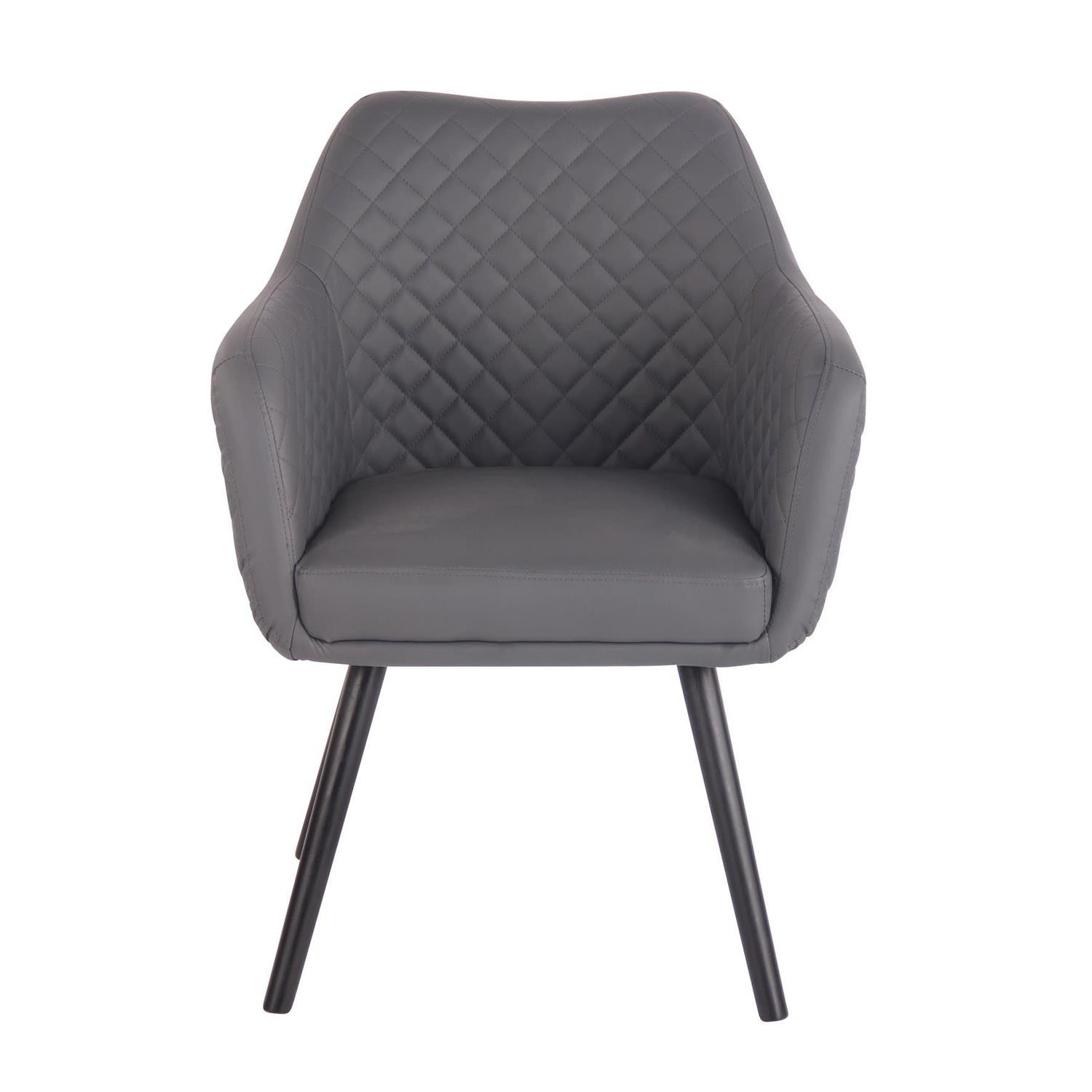 Silla de Confidente BASILEA, Exclusivo Diseño con Costuras, Patas Negras y Piel Negra