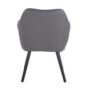 Silla de Confidente BASILEA, Patas Negras, en Piel Negra