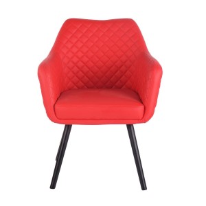Silla de Confidente BASILEA, Patas Negras, en Piel Negra