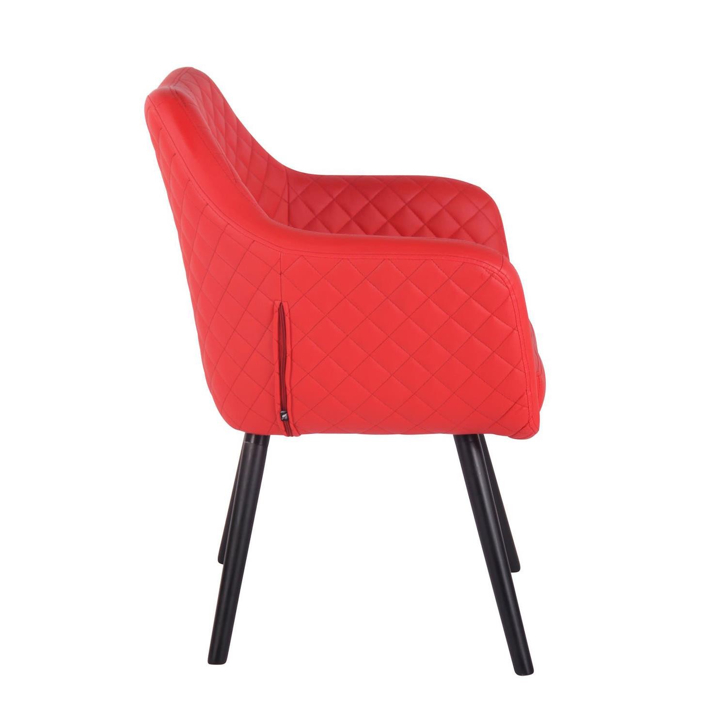 Silla de Confidente BASILEA, Exclusivo Diseño con Costuras, Patas Negras y Piel Negra