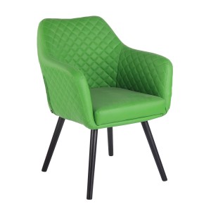 Silla de Confidente BASILEA, Patas Negras, en Piel Negra
