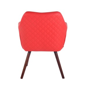Silla de Confidente BASILEA, Patas Nogal, en Piel Negra