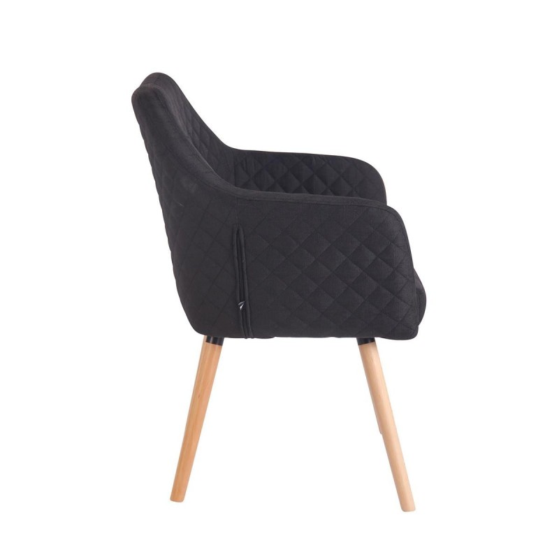 Silla de Confidente BASILEA TELA, Patas Haya, Color Negro
