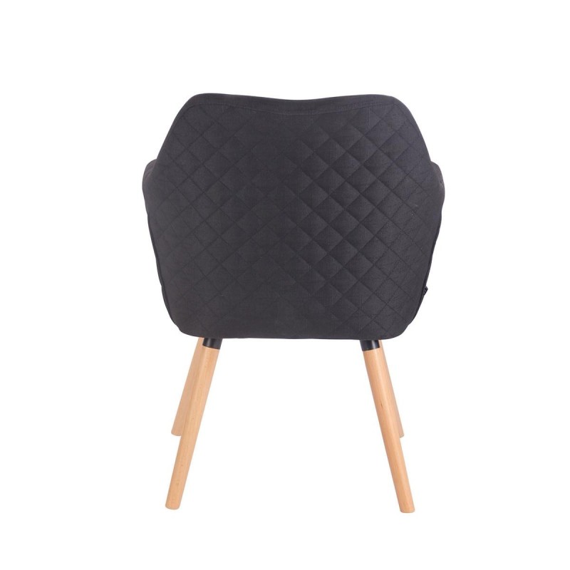 Silla de Confidente BASILEA TELA, Patas Haya, Color Negro
