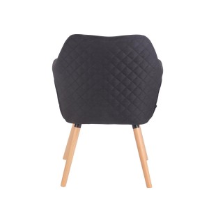 Silla de Confidente BASILEA TELA, Patas Haya, Color Negro