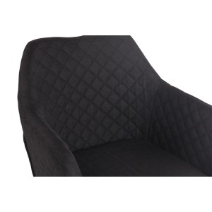 Silla de Confidente BASILEA TELA, Patas Haya, Color Negro