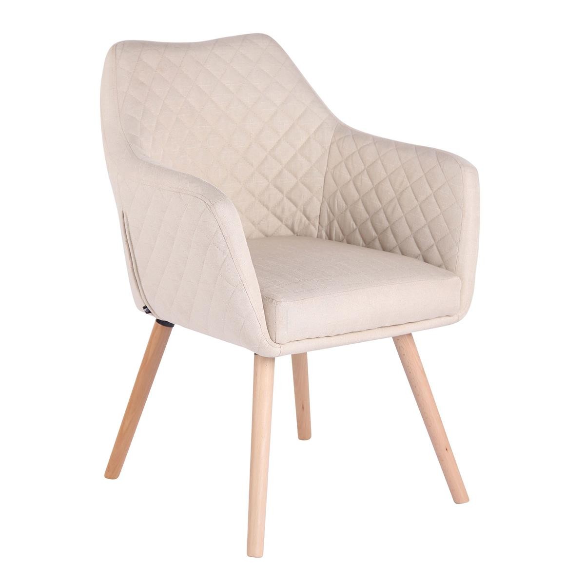 Silla de Confidente BASILEA TELA, Exclusivo Diseño con Costuras, Patas Haya, Color Negro