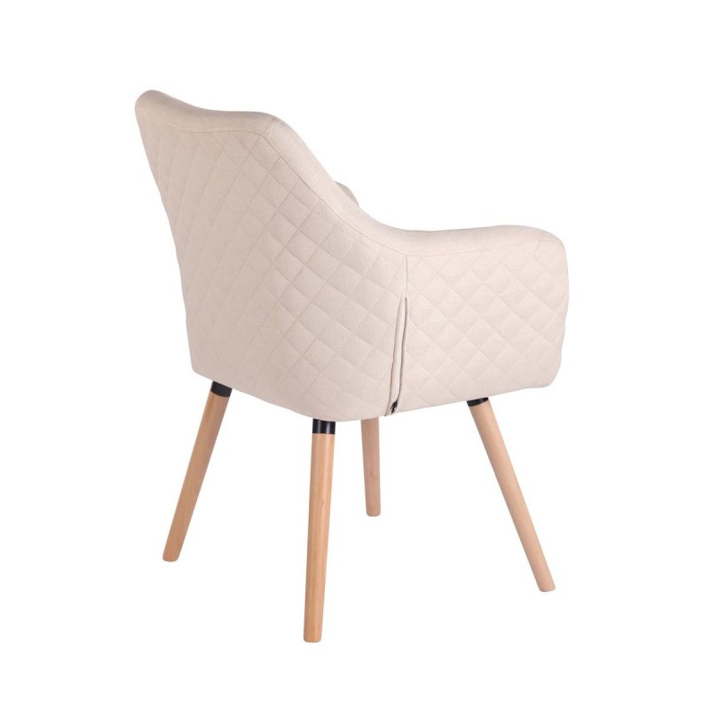 Silla de Confidente BASILEA TELA, Patas Haya, Color Negro