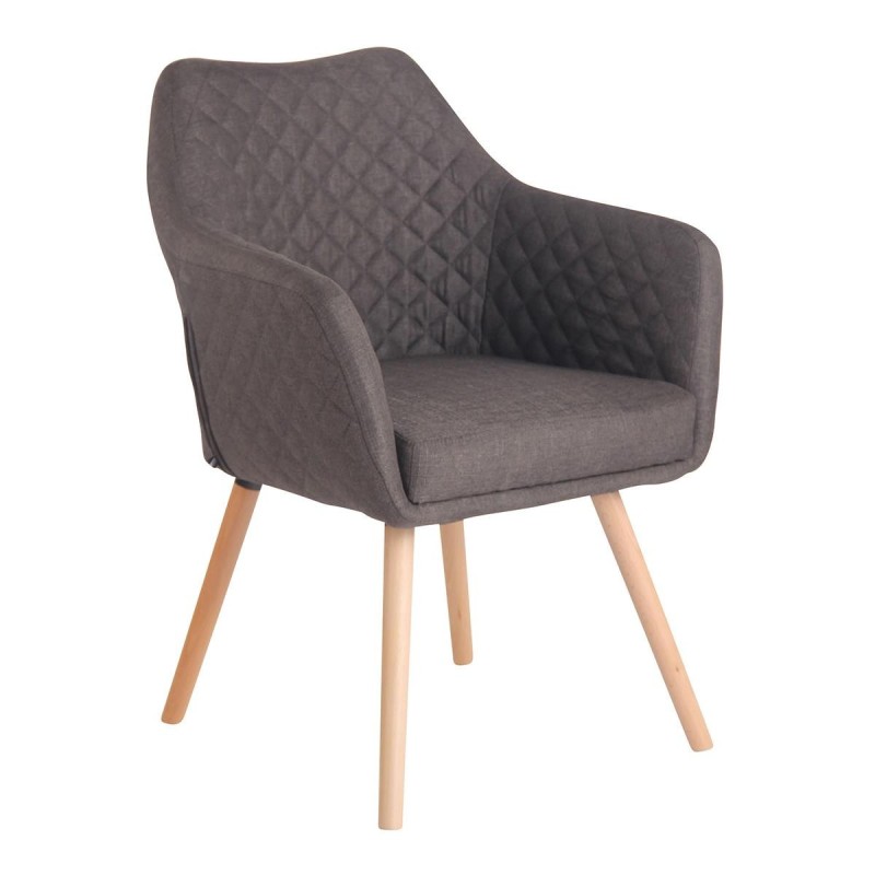 Silla de Confidente BASILEA TELA, Patas Haya, Color Negro