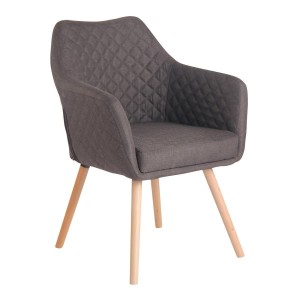 Silla de Confidente BASILEA TELA, Patas Haya, Color Negro