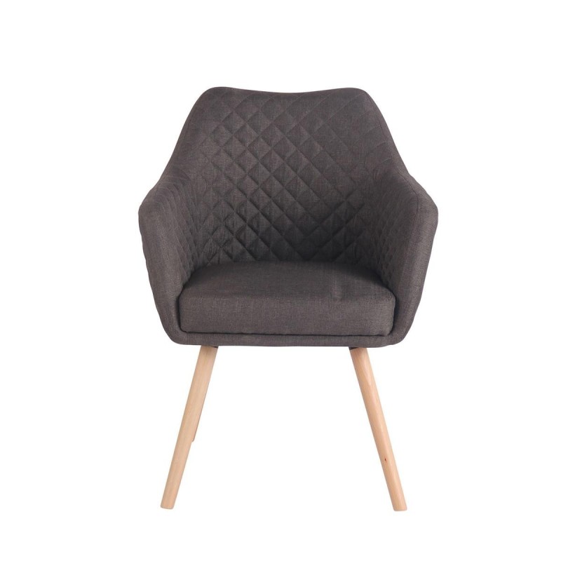 Silla de Confidente BASILEA TELA, Patas Haya, Color Negro