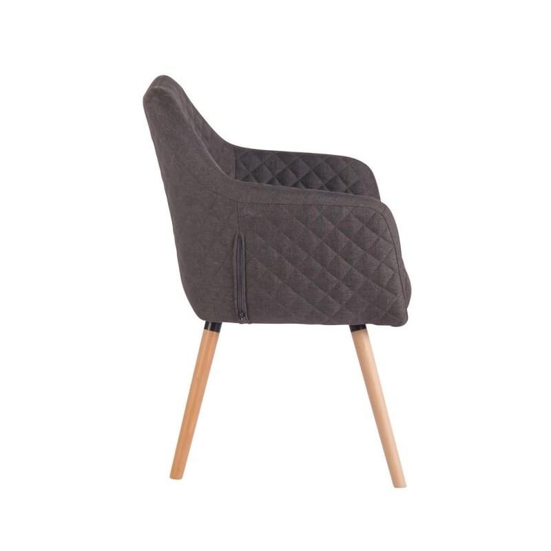 Silla de Confidente BASILEA TELA, Patas Haya, Color Negro