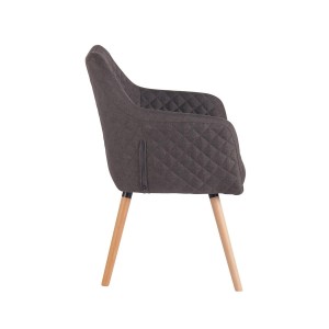 Silla de Confidente BASILEA TELA, Patas Haya, Color Negro