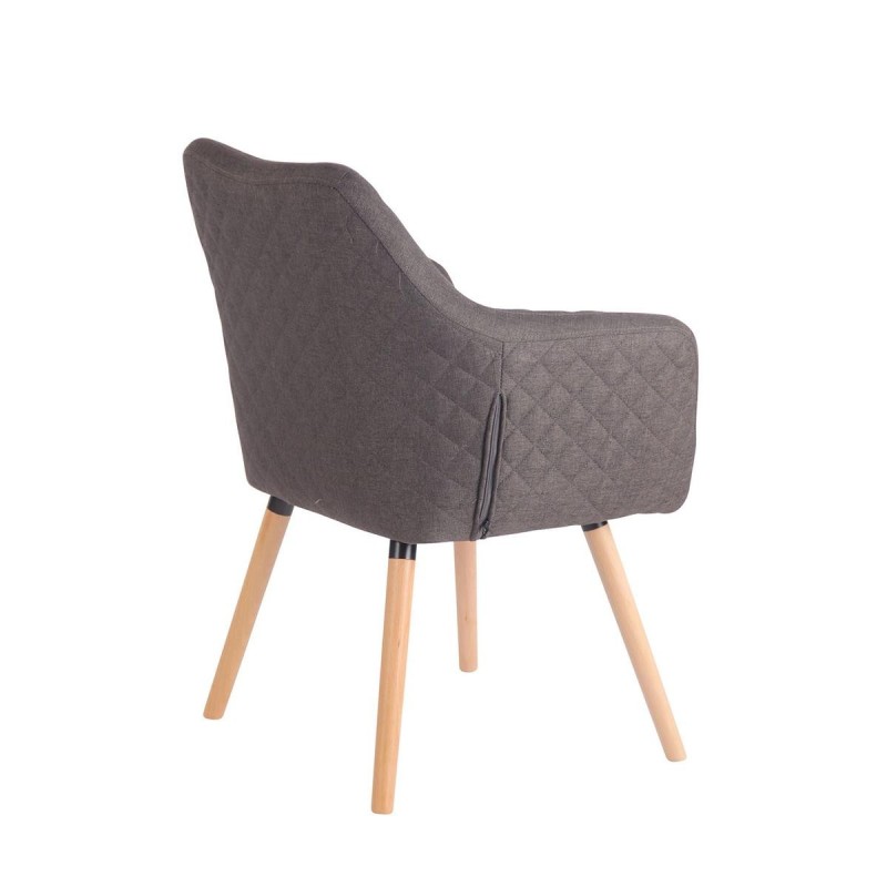 Silla de Confidente BASILEA TELA, Patas Haya, Color Negro