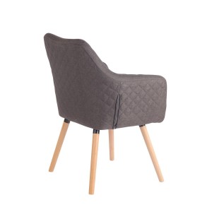 Silla de Confidente BASILEA TELA, Patas Haya, Color Negro