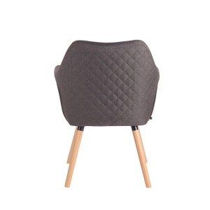 Silla de Confidente BASILEA TELA, Patas Haya, Color Negro