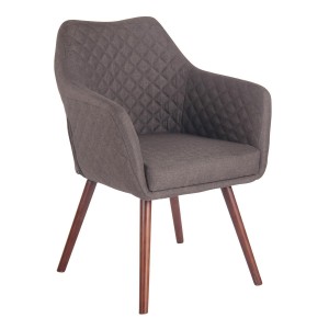 Silla de Confidente BASILEA TELA, Patas Nogal, Color Gris Topo