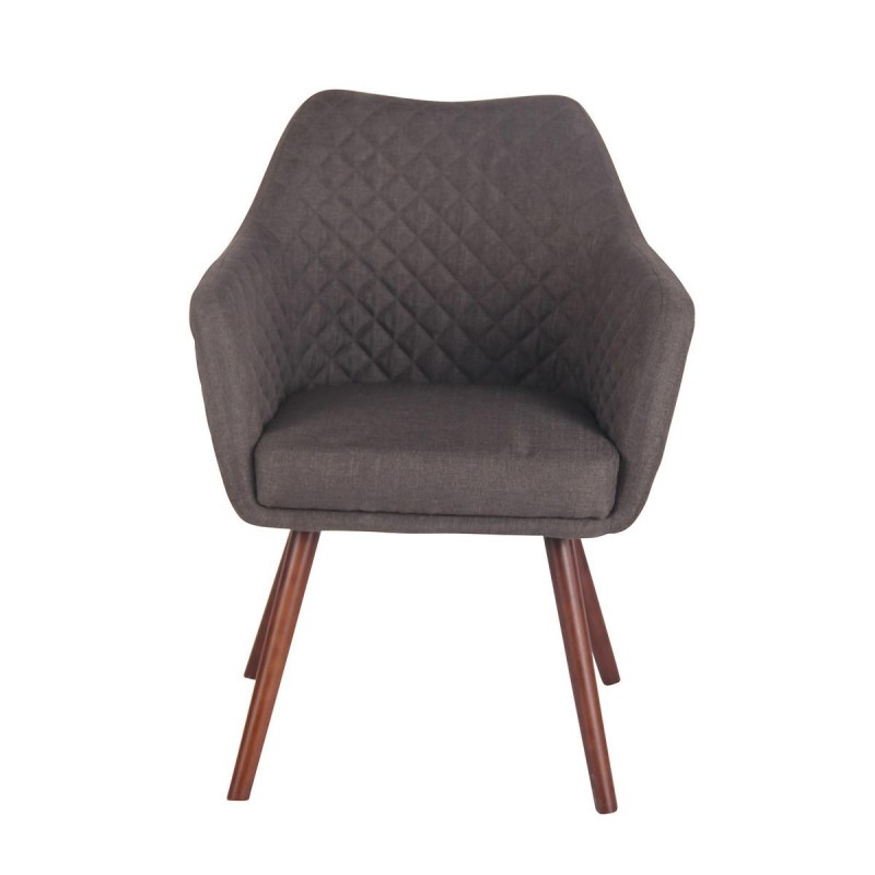 Silla de Confidente BASILEA TELA, Patas Nogal, Color Gris Topo