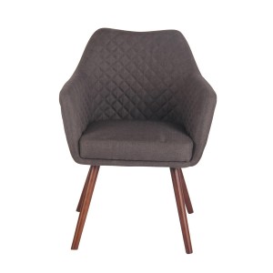 Silla de Confidente BASILEA TELA, Patas Nogal, Color Gris Topo
