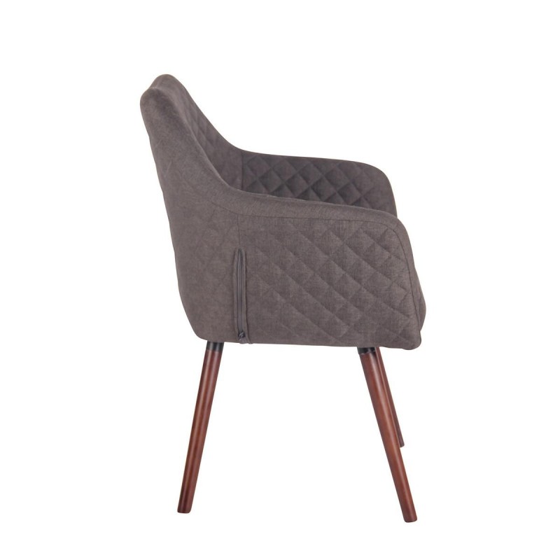 Silla de Confidente BASILEA TELA, Patas Nogal, Color Gris Topo