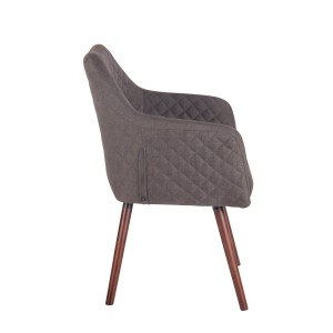 Silla de Confidente BASILEA TELA, Patas Nogal, Color Gris Topo