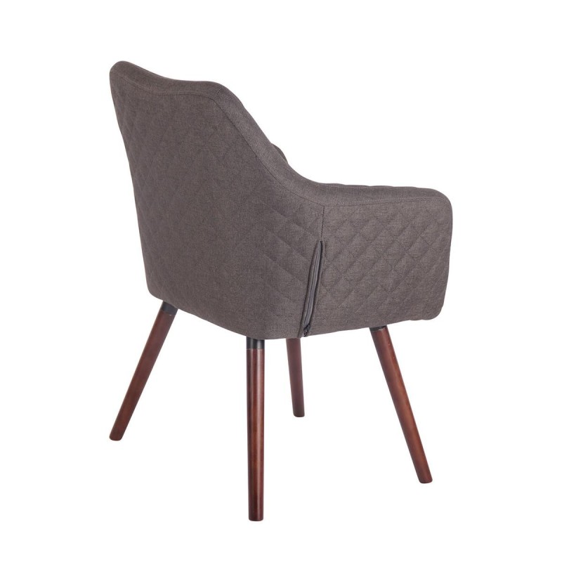 Silla de Confidente BASILEA TELA, Patas Nogal, Color Gris Topo