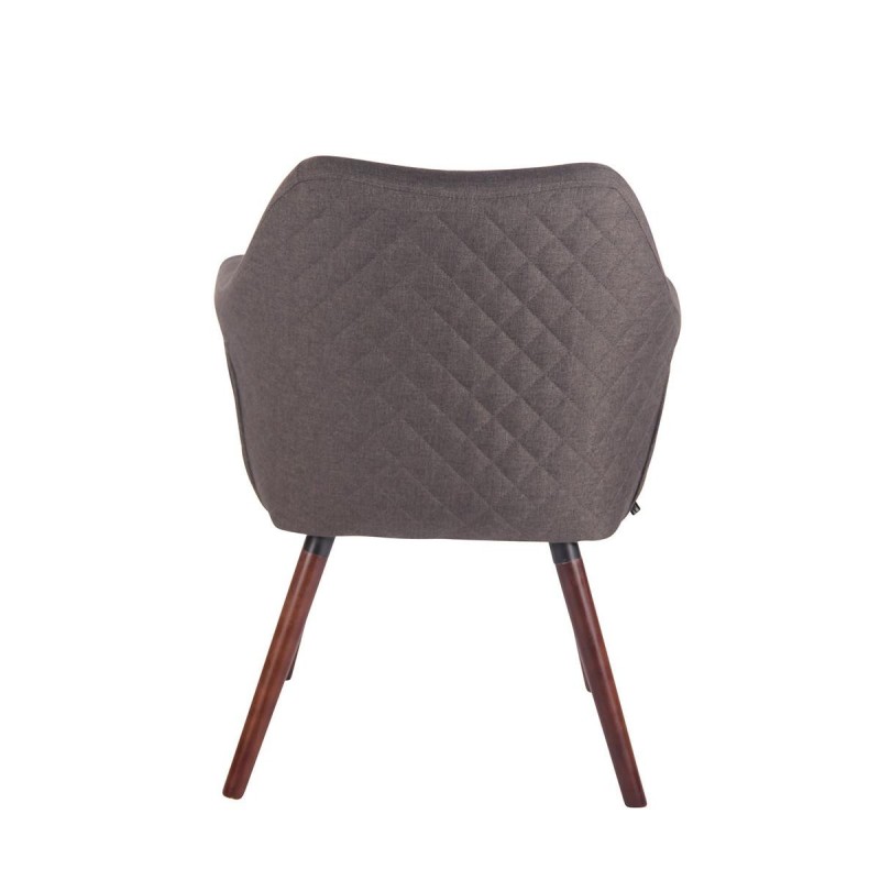 Silla de Confidente BASILEA TELA, Patas Nogal, Color Gris Topo