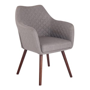 Silla de Confidente BASILEA TELA, Patas Nogal, Color Gris Topo