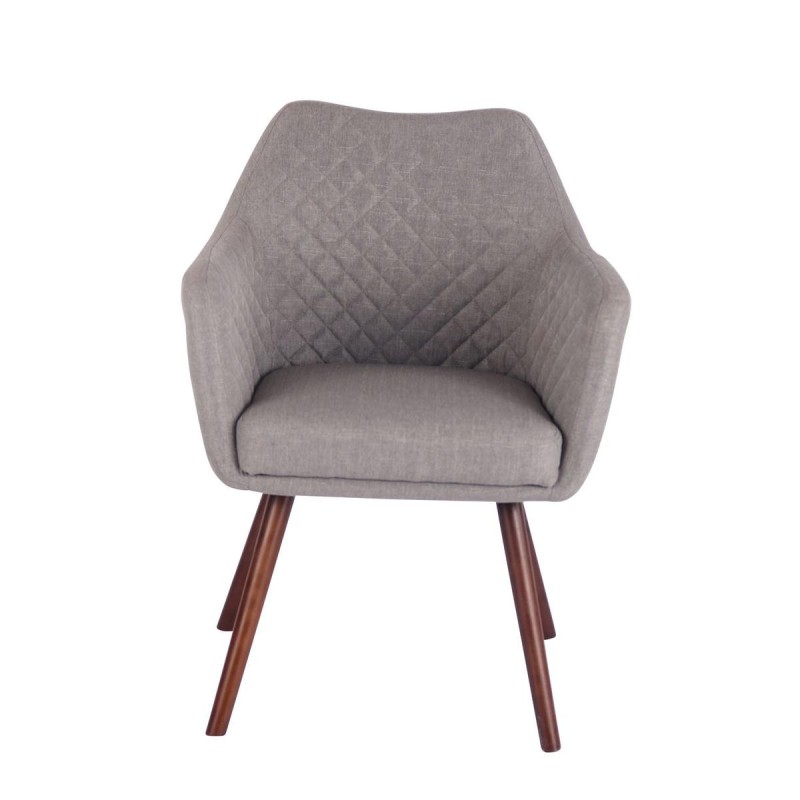 Silla de Confidente BASILEA TELA, Patas Nogal, Color Gris Topo