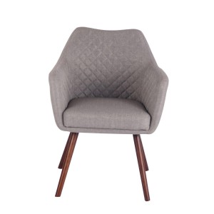 Silla de Confidente BASILEA TELA, Patas Nogal, Color Gris Topo